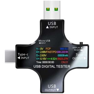 Ymyny - usb Tester Multimeter usb-c Current Voltage Meter 3.3-30V 0-5.1A Tester 2 in 1 Voltmeter Ammeter Power Capacity Wattmeter Charger Detector Ymyny - usb Tester Multimeter usb-c Current Voltage Meter 3.3-30V 0-5.1A Tester 2 in 1 Voltmeter Ammeter Power Capacity Wattmeter Charger Detector