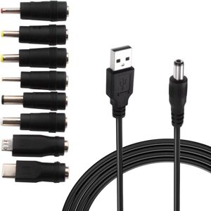 COOCHEER usb to dc 5v cable,USB to DC Power Cable,8-in-1 DC Power Adapter 5.5 x 2.1mm DC Barrel Jack for Laptop, Router etc(1m, black) COOCHEER usb to dc 5v cable,USB to DC Power Cable,8-in-1 DC Power Adapter 5.5 x 2.1mm DC Barrel Jack for Laptop, Router etc(1m, black)