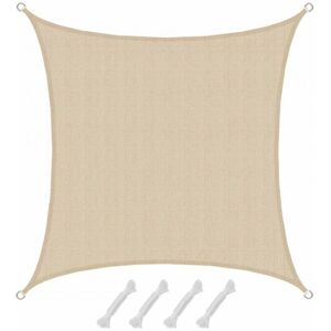 Cyslmuk - uv Shade Sail 3x3m hdpe Square Sun Protection Garden Canvas Beige Cyslmuk - uv Shade Sail 3x3m hdpe Square Sun Protection Garden Canvas Beige