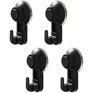 TINOR Vacuum Suction Cup Hooks Set of 4, Powerful Suction Cup Hook Without Drilling, Reusable Waterproof Kitchen Bathroom Hooks, Max 5kg (Black) TINOR Vacuum Suction Cup Hooks Set of 4, Powerful Suction Cup Hook Without Drilling, Reusable Waterproof Kitchen Bathroom Hooks, Max 5kg (Black)