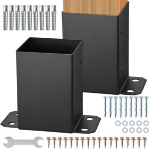 VEVOR 101.6x101.6mm Post Base 2 Pcs, Inner Size 91x91 Post Base Brackets, Heavy Duty Powder-Coated Post Anchor Matte Black Wood Post Brackets for VEVOR 101.6x101.6mm Post Base 2 Pcs, Inner Size 91x91 Post Base Brackets, Heavy Duty Powder-Coated Post Anchor Matte Black Wood Post Brackets for