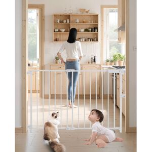 VEVOR Baby Gate, 29.5-43 Inches Adjustable Width, 28 Inches High Dog Gate, No Threshold Bar, Easy Step Walk Thru, for Child Pet Security, with VEVOR Baby Gate, 29.5-43 Inches Adjustable Width, 28 Inches High Dog Gate, No Threshold Bar, Easy Step Walk Thru, for Child Pet Security, with