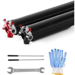 Vevor - Garage Door Torsion Springs, Pair of 0.25 x 2 x 32 in, 16000 Cycles, Electrophoresis Black Coated for Replacement, Garage Door Springs with Vevor - Garage Door Torsion Springs, Pair of 0.25 x 2 x 32 in, 16000 Cycles, Electrophoresis Black Coated for Replacement, Garage Door Springs with