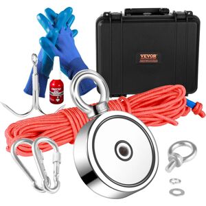 VEVOR Magnet Fishing Kit, 1200lbs Pulling Force Double Sided Fishing Magnets, 2.95inch Diameter Magnet with Rope, Grappling Hook, Gloves, Waterproof VEVOR Magnet Fishing Kit, 1200lbs Pulling Force Double Sided Fishing Magnets, 2.95inch Diameter Magnet with Rope, Grappling Hook, Gloves, Waterproof