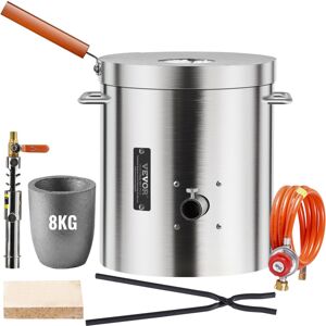 VEVOR Propane Melting Furnace Kit, 8KG/18lbs Gas Metal Melting Furnace Kit, Foundry Home Kiln with Crucible, Tongs, Wooden Handle, Smelting Casting VEVOR Propane Melting Furnace Kit, 8KG/18lbs Gas Metal Melting Furnace Kit, Foundry Home Kiln with Crucible, Tongs, Wooden Handle, Smelting Casting