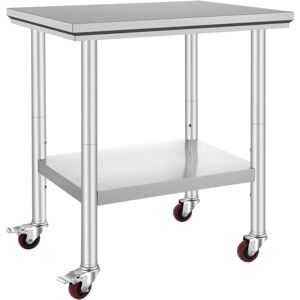 Vevor - Mophorn Stainless Steel Work Table 30 x 24 x 33 Inch, 700 lbs Load Capacity, 4 Wheels, Adjustable Height, Heavy Duty Food Prep Table for Vevor - Mophorn Stainless Steel Work Table 30 x 24 x 33 Inch, 700 lbs Load Capacity, 4 Wheels, Adjustable Height, Heavy Duty Food Prep Table for