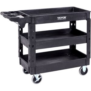 MOPHORN VEVOR Utility Service Cart, 3 Shelf 550LBS Heavy Duty Plastic Rolling Utility Cart with 360° Swivel Wheels (2 with Brakes), Medium Lipped Shelf, MOPHORN VEVOR Utility Service Cart, 3 Shelf 550LBS Heavy Duty Plastic Rolling Utility Cart with 360° Swivel Wheels (2 with Brakes), Medium Lipped Shelf,