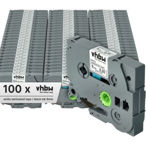 Vhbw - 100x Label Tape compatible with Brother pt D600, D600VP, D450, D450VP, D400, D400VP, E100 Label Printer 8m x 9 mm, Black on White Vhbw - 100x Label Tape compatible with Brother pt D600, D600VP, D450, D450VP, D400, D400VP, E100 Label Printer 8m x 9 mm, Black on White