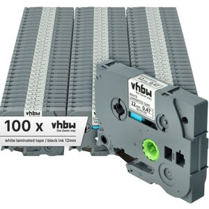 Vhbw - 100x Label Tape compatible with Brother pt E300VP, E300, GL-100, H100, E200, H100LB, H100L Label Printer 8m x 12 mm, Black on White Vhbw - 100x Label Tape compatible with Brother pt E300VP, E300, GL-100, H100, E200, H100LB, H100L Label Printer 8m x 12 mm, Black on White