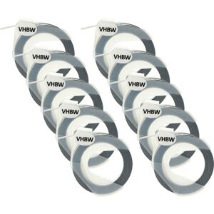 Vhbw - 10x 3D Embossing Label Tape compatible with Dymo E-303, E-202E, E-505, E-404, E-5500 Label Printer 3m x 9 mm, White on Black Vhbw - 10x 3D Embossing Label Tape compatible with Dymo E-303, E-202E, E-505, E-404, E-5500 Label Printer 3m x 9 mm, White on Black