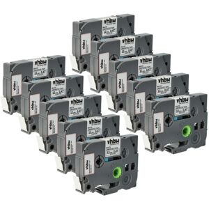 Vhbw - 10x Label Tape compatible with Brother pt 1010NB, 1010R1, 1080BTS, 1080 Label Printer 4m x 12 mm, Black on White, Laminated Vhbw - 10x Label Tape compatible with Brother pt 1010NB, 1010R1, 1080BTS, 1080 Label Printer 4m x 12 mm, Black on White, Laminated