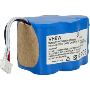 VHBW 1x Battery compatible with Ecovacs Deebot D63, D62s, D77, D79 Home Cleaner (3300mAh, 6 v, NiMH) - Replacement for 205-0001, 945-0005, 945-0006, VHBW 1x Battery compatible with Ecovacs Deebot D63, D62s, D77, D79 Home Cleaner (3300mAh, 6 v, NiMH) - Replacement for 205-0001, 945-0005, 945-0006,
