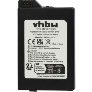 Vhbw - Battery compatible with Sony Playstation Portable Slim & Lite PSP-2000, PSP-2001, 2. Gener Games Console (1200mAh, 3.7 v, Li-ion) Vhbw - Battery compatible with Sony Playstation Portable Slim & Lite PSP-2000, PSP-2001, 2. Gener Games Console (1200mAh, 3.7 v, Li-ion)
