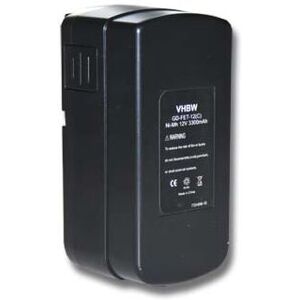 vhbw Battery Replacement for Festo / Festool T12+3, TDK12 - NiMH 12V 3300mAh Black vhbw Battery Replacement for Festo / Festool T12+3, TDK12 - NiMH 12V 3300mAh Black
