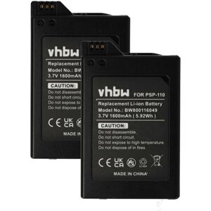 Vhbw - 2x Battery compatible with Sony Playstation Portable PSP-1000K, PSP-1000, PSP-1000G1, PSP-1000G1W Games Console (1600 mAh, 3.7 v, Li-Ion) Vhbw - 2x Battery compatible with Sony Playstation Portable PSP-1000K, PSP-1000, PSP-1000G1, PSP-1000G1W Games Console (1600 mAh, 3.7 v, Li-Ion)