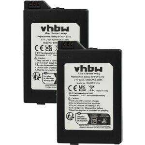 vhbw 2x Battery compatible with Sony Playstation Portable Brite PSP-3002, PSP-3004, PSP-3000, PSP-3001 Games Console (1200 mAh, 3.7 V, Li-Ion) vhbw 2x Battery compatible with Sony Playstation Portable Brite PSP-3002, PSP-3004, PSP-3000, PSP-3001 Games Console (1200 mAh, 3.7 V, Li-Ion)