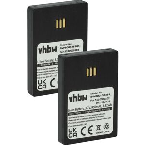 Vhbw - 2x Battery Replacement for Ascom RB-D62-L, 9D62, 660190/R2B for Wireless Landline Phone (950 mAh, 3.7 v, Li-Ion) black Vhbw - 2x Battery Replacement for Ascom RB-D62-L, 9D62, 660190/R2B for Wireless Landline Phone (950 mAh, 3.7 v, Li-Ion) black