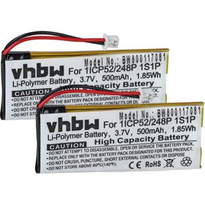 Vhbw - 2x Battery Replacement for Sena 1ICP52/248P 1S1P for Wireless Headset Headphones (500 mAh, 3.7 v, Li-polymer) Vhbw - 2x Battery Replacement for Sena 1ICP52/248P 1S1P for Wireless Headset Headphones (500 mAh, 3.7 v, Li-polymer)