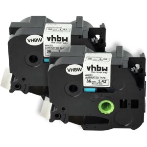 vhbw 2x Label Tape Cassette - Compatible with Brother P-Touch 9600, 9800PCN, 9500pc, 9700PC - 8m x 36mm - Black on White vhbw 2x Label Tape Cassette - Compatible with Brother P-Touch 9600, 9800PCN, 9500pc, 9700PC - 8m x 36mm - Black on White