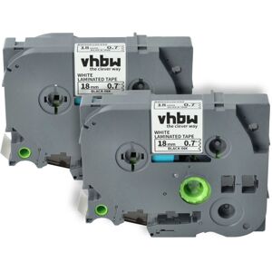 Vhbw - 2x Label Tape compatible with Brother pt 9600, 9400, 9500 pc, 9700 pc, 9800 pcn, e 500 vp Label Printer 8m x 18 mm, Black on White Vhbw - 2x Label Tape compatible with Brother pt 9600, 9400, 9500 pc, 9700 pc, 9800 pcn, e 500 vp Label Printer 8m x 18 mm, Black on White