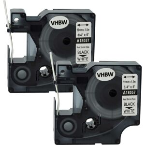 Vhbw - 2x Label Tape compatible with Dymo Rhino 6000, 5200, 4200 Label Printer, Black on White, Heat Shrink Tape, 19 mm Vhbw - 2x Label Tape compatible with Dymo Rhino 6000, 5200, 4200 Label Printer, Black on White, Heat Shrink Tape, 19 mm