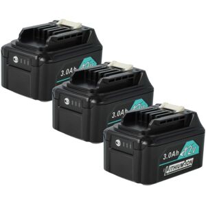Vhbw - 3x Battery Replacement for Makita 197396-9, 197402-0, 197406-2, 197390-1, 197394-3, 632F39-7, BL1015 for Power Tools (3000 mAh, Li-Ion, 12 v) Vhbw - 3x Battery Replacement for Makita 197396-9, 197402-0, 197406-2, 197390-1, 197394-3, 632F39-7, BL1015 for Power Tools (3000 mAh, Li-Ion, 12 v)