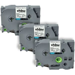 Vhbw - 3x Label Tape compatible with Brother pt 540 c, 7500 vp, 550, 7600 vp, 9200 dx, 9200 pc Label Printer 8m x 18 mm, Black on White Vhbw - 3x Label Tape compatible with Brother pt 540 c, 7500 vp, 550, 7600 vp, 9200 dx, 9200 pc Label Printer 8m x 18 mm, Black on White