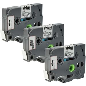 Vhbw - 3x Label Tape compatible with Brother pt 900, 7500VP, 7600VP, 7100VP Label Printer 4m x 12 mm, Black on White, Laminated Vhbw - 3x Label Tape compatible with Brother pt 900, 7500VP, 7600VP, 7100VP Label Printer 4m x 12 mm, Black on White, Laminated