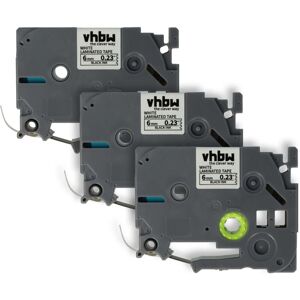 Vhbw - 3x Label Tape compatible with Brother pt D600, D600VP, D450, D450VP, H100LB, E100, E100VP Label Printer 8m x 6 mm, Black on White Vhbw - 3x Label Tape compatible with Brother pt D600, D600VP, D450, D450VP, H100LB, E100, E100VP Label Printer 8m x 6 mm, Black on White
