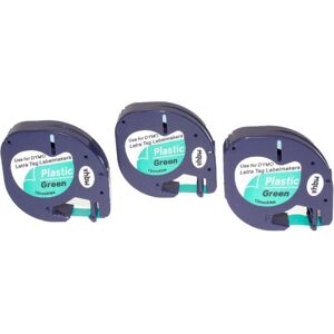 vhbw 3x Label Tape compatible with Dymo LetraTag XR Label Printer 4m x 12 mm, Black on Green vhbw 3x Label Tape compatible with Dymo LetraTag XR Label Printer 4m x 12 mm, Black on Green