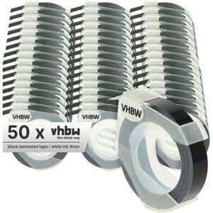 Vhbw - 50x 3D Embossing Label Tape compatible with Dymo 15447, 1535, 1540, 1550, 1570, 1575 Label Printer 3m x 9 mm, White on Black Vhbw - 50x 3D Embossing Label Tape compatible with Dymo 15447, 1535, 1540, 1550, 1570, 1575 Label Printer 3m x 9 mm, White on Black