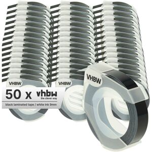vhbw 50x 3D Embossing Label Tape compatible with Dymo Jet, Junior Embosser Home S0717900 Label Printer 3m x 9 mm, White on Black vhbw 50x 3D Embossing Label Tape compatible with Dymo Jet, Junior Embosser Home S0717900 Label Printer 3m x 9 mm, White on Black