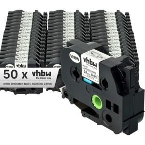 Vhbw - 50x Label Tape compatible with Brother P-Touch 9500 pc, 9200 pc, 9400, 9200 dx, 9700 pc Label Printer 8m x 24 mm, Black on White Vhbw - 50x Label Tape compatible with Brother P-Touch 9500 pc, 9200 pc, 9400, 9200 dx, 9700 pc Label Printer 8m x 24 mm, Black on White