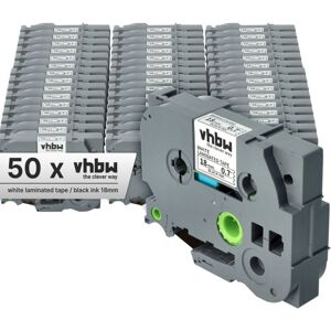 vhbw 50x Label Tape Cassette - Compatible with Brother PT 540 C, 7500 VP, 550, 7600 VP, 9200 DX, 9200 PC - Label Printer vhbw 50x Label Tape Cassette - Compatible with Brother PT 540 C, 7500 VP, 550, 7600 VP, 9200 DX, 9200 PC - Label Printer