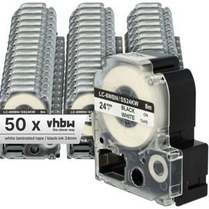 Vhbw - 50x Label Tape compatible with KingJim SR530C, SR550, SR530, SR6700D, SR3900P, SR750, SR40 Label Printer 24 mm, Black on White Vhbw - 50x Label Tape compatible with KingJim SR530C, SR550, SR530, SR6700D, SR3900P, SR750, SR40 Label Printer 24 mm, Black on White