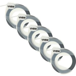 Vhbw - 5x 3D Embossing Label Tape compatible with Dymo Omega Home S0717930 Label Printer 3m x 9 mm, White on Black Vhbw - 5x 3D Embossing Label Tape compatible with Dymo Omega Home S0717930 Label Printer 3m x 9 mm, White on Black