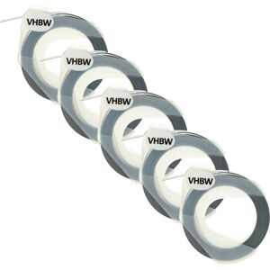 Vhbw - 5x 3D Embossing Label Tape compatible with Dymo Office-Mate ii 154000 Label Printer 3m x 9 mm, White on Black Vhbw - 5x 3D Embossing Label Tape compatible with Dymo Office-Mate ii 154000 Label Printer 3m x 9 mm, White on Black