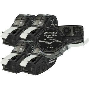 Vhbw - 5x Label Tape compatible with Brady M210, M210-LAB, M211, labpal Label Printer 6.4m x 12.7 mm, Black on White, Polyester Vhbw - 5x Label Tape compatible with Brady M210, M210-LAB, M211, labpal Label Printer 6.4m x 12.7 mm, Black on White, Polyester