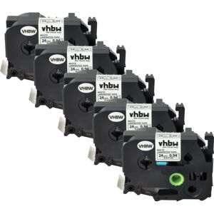Vhbw - 5x Label Tape compatible with Brother P-Touch PT-2710, PT-2610, PT-2700, PT-2700VP Label Printer 8m x 24 mm, Black on White Vhbw - 5x Label Tape compatible with Brother P-Touch PT-2710, PT-2610, PT-2700, PT-2700VP Label Printer 8m x 24 mm, Black on White