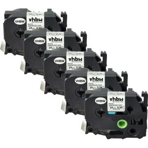 Vhbw - 5x Label Tape compatible with Brother P-Touch PT-E800KTW, PT-E800T, PT-E550W, PTE550WVP Label Printer 8m x 24 mm, Black on White Vhbw - 5x Label Tape compatible with Brother P-Touch PT-E800KTW, PT-E800T, PT-E550W, PTE550WVP Label Printer 8m x 24 mm, Black on White