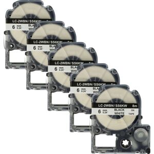 Vhbw - 5x Label Tape Replacement for Epson LC-2WBN for Label Printer 8m x 6 mm, Black on White Vhbw - 5x Label Tape Replacement for Epson LC-2WBN for Label Printer 8m x 6 mm, Black on White