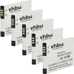 Vhbw - 5x Battery compatible with Siemens Gigaset SL350, SL350H, SL450, SL400A, SL400, SL400H Wireless Landline Phone (950mAh, 3.7 v, Li-Ion) Vhbw - 5x Battery compatible with Siemens Gigaset SL350, SL350H, SL450, SL400A, SL400, SL400H Wireless Landline Phone (950mAh, 3.7 v, Li-Ion)