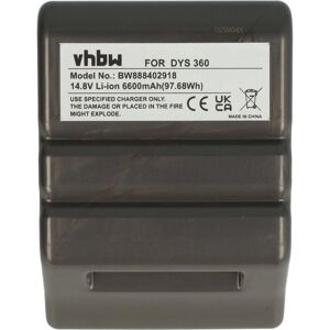 Vhbw - Battery compatible with Dyson 360 Vis Nav, 360 Vis Nav (RB03) Home Cleaner, Dark Grey (6600 mAh, 14.8 v, Li-Ion) Vhbw - Battery compatible with Dyson 360 Vis Nav, 360 Vis Nav (RB03) Home Cleaner, Dark Grey (6600 mAh, 14.8 v, Li-Ion)