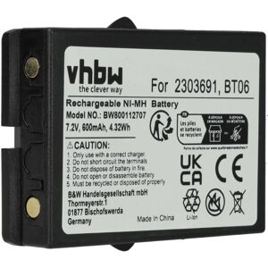 Vhbw - Battery Replacement for Ikusi BT06, 2303691 for Industrial Radio Remote Control (700mAh, 7.2 v, NiMH) - Black Vhbw - Battery Replacement for Ikusi BT06, 2303691 for Industrial Radio Remote Control (700mAh, 7.2 v, NiMH) - Black