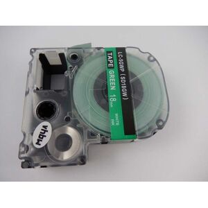 vhbw Label Tape Cassette Replacement for KingJim SD18GW - 8m x 18mm White on Green vhbw Label Tape Cassette Replacement for KingJim SD18GW - 8m x 18mm White on Green