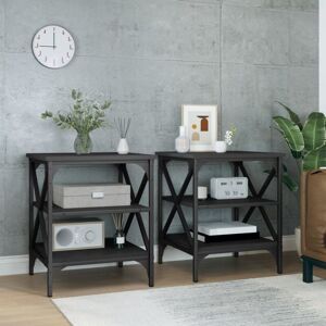 Side Tables 2 pcs Black 40x42x50 cm Engineered Wood vidaXL Side Tables 2 pcs Black 40x42x50 cm Engineered Wood vidaXL