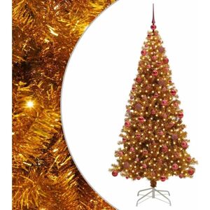 Christmas Tree with 300 LEDs with Stand Gold 180 cm PET vidaXL Christmas Tree with 300 LEDs with Stand Gold 180 cm PET vidaXL