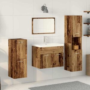 Vidaxl - Bathroom Furniture Set 4 pcs Old Wood 30 x 30 x 130 cm Vidaxl - Bathroom Furniture Set 4 pcs Old Wood 30 x 30 x 130 cm