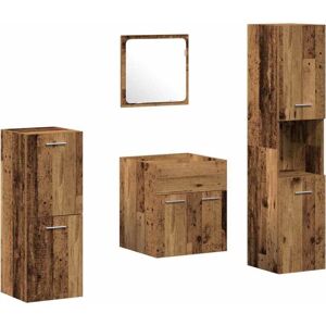 Bathroom Furniture Set 4 pcs Old Wood 30 x 30 x 130 cm Vidaxl Bathroom Furniture Set 4 pcs Old Wood 30 x 30 x 130 cm Vidaxl