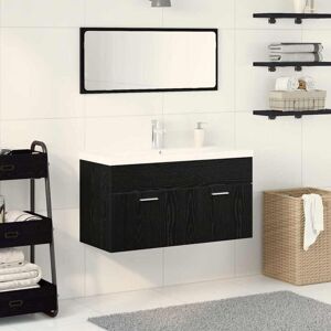 Bathroom Furniture Set 3 pcs Black Oak 90 x 38.5 x 46 cm vidaXL Bathroom Furniture Set 3 pcs Black Oak 90 x 38.5 x 46 cm vidaXL